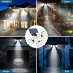Ulikey Solar Wandleuchte mit Bewegungsmelder – 333 LED, IP65 wasserdicht, 3 Modi für Garten – Bild 6