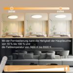 MoonYard LED Deckenleuchte Ø60cm 60W 6500lm – Dimmbar mit Fernbedienung für moderne Wohnräume – Bild 2