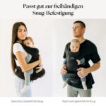 TushBaby Hüfttrage Grau – Ergonomische Babytrage bis 20 kg mit Staufächern – Bild 8