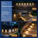 Solpex Solar-Zaunleuchten 8er Set – Warmweiß Terrassenleuchten wasserdicht für Außen – Bild 6