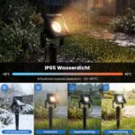 Giliwosy 2er Solar-Gartenstrahler mit 4 Timer- & Helligkeitsstufen – IP65 Außenbeleuchtung – Bild 4