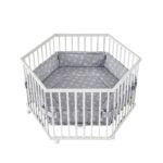 Tiggo Laufgitter 6-eckig mit Stoffeinlage – 3-fach höhenverstellbar für Babys von Geburt an – Bild 3