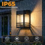 btfarm 4er-Set Solar-Wandleuchten mit 3-Stufen-Helligkeit – IP65 Warmweiß für Garten & Terrasse – Bild 4