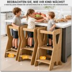 COSYLAND Lernturm mit R-Design & 3 Höhen – Höhenverstellbar bis 70 kg für Küche – Bild 4