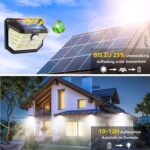 TECKNET 6er Set Solarleuchten 231 LED 300° mit Bewegungsmelder – IP65 Wandleuchte für Garten – Bild 2