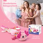 hahaland Axolotl Sensorik Spielzeug 0-6 Monate – 5-in-1 Musikspielzeug mit Beissring & Spiegel – Bild 10