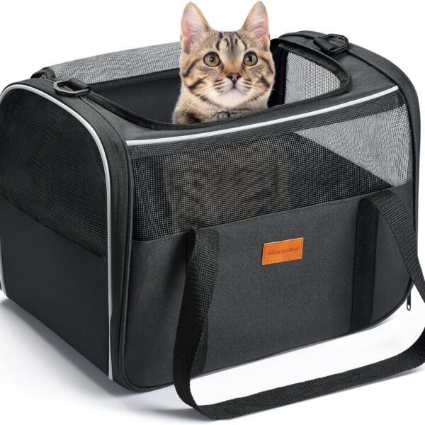 morpilot Katzentransportbox 40x26x28cm – Sichere Transporttasche für Katzen & Welpen bis 5kg