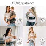 TushBaby Hüfttrage Grau – Ergonomische Babytrage bis 20 kg mit Staufächern – Bild 7