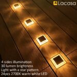 Lacasa Solar Bodenleuchten 4er Set – Warmweiss 2700K LED Wegeleuchten IP68 Wasserdicht – Bild 6
