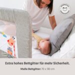 Interbaby Bettgitter 70 cm – Rausfallschutz klappbar für Kinderbetten 90–180 cm – Bild 5