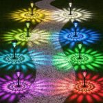 Akynite 8er Set Solar-Gartenleuchten RGB Farbwechsel & Warmweiss – IP65 Wegeleuchten
