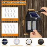 Flacchi Solar-Wandleuchte 4er Set mit Bewegungsmelder – Warmweiss IP65 Ausseleuchte – Bild 5