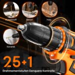 FAHEFANA 12V Akkuschrauber Set mit 25 Nm Drehmoment – Kompaktes Bohrschrauber Set für Heimwerker – Bild 4