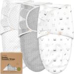 KeaBabies 3er-Pack Bio-Pucksack 0-3 Monate – Ergonomischer Babyschlafsack aus Bio-Baumwolle