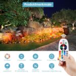ECOWHO RGB LED Gartenbeleuchtung 21m mit Fernbedienung & Timer – IP65 wasserdicht (6er Set) – Bild 2