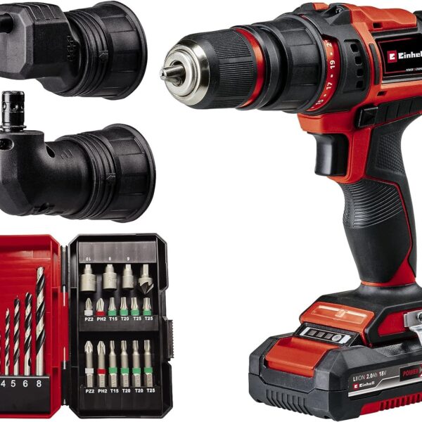 Einhell Akku-Bohrschrauber TE-CD 18/45 3X-Li+22 – 45 Nm Power X-Change System