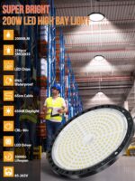 YIQIBRO 200W LED Werkstatt Deckenleuchte 20000LM – Industriestrahler IP65 für Garage & Lager – Bild 2