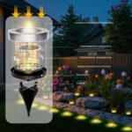FIFlying 16er Set Solar Bodenleuchten mit 8 LEDs – Warmweiss Gartenbeleuchtung für Terrasse & Rasen – Bild 4