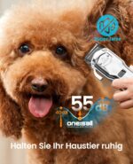 oneisall Kabellose Hundeschermaschine mit Metallkamm – Leise Tierhaarschneidemaschine für dichtes Fell – Bild 5