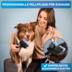 BluePet Profi Hundebürste Langhaar – Flexible Unterfellbürste für Hunde & Katzen – Bild 2