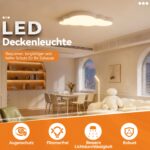 YRHome 48W Dimmbare Wolken-Deckenleuchte mit Fernbedienung – LED Kinderlampe IP44 – Bild 3
