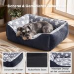 FURTIME Hundebett 51x48cm mit Plüsch & Baumwolle – Weiches Hundekörbchen für kleine Hunde – Bild 4