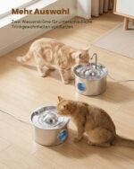 Dctrod Katzenbrunnen Edelstahl 2.6L – Automatischer Trinkbrunnen mit Filtersystem für Katzen & Hunde – Bild 6