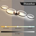 GBLY LED Deckenleuchte 88cm mit 4 Ringen – Dimmbar & Fernbedienung für Wohnzimmer – Bild 3