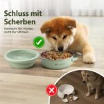 mea:hana Futternapf 900ml mit Silikondeckel – Edelstahl Reisenapf für Hunde & Katzen – Bild 3