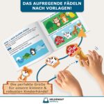 HELDENGUT Fädelspiel Holz ab 18 Monaten – Montessori Motorikspielzeug mit 12 Figuren – Bild 4