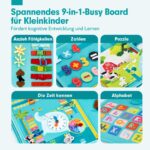 hahaland Busy Board mit 15 Aktivitäten – Montessori Motorikspielzeug ab 3 Jahren – Bild 2