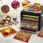 ACXFOND 6er Set Silikon-Dehydrator-Matten mit Rand – Antihaft-Frucht-Leder-Tabletts für Dörrer – Bild 6