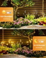 AdalyRoma Solarleuchten 4er-Set mit 32 LED – Glühwürmchen-Gartendeko IP65 wasserdicht – Bild 3