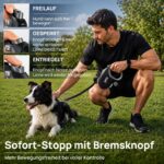 CORTES PETS Rollleine 10m für Hunde bis 50kg – Ausziehbare Hundeleine mit Kotbeutelhalter – Bild 3