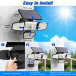 Peasur 2er Set Solarleuchten mit Bewegungsmelder & 318 LED – IP65 Aussenleuchte für Garten – Bild 7