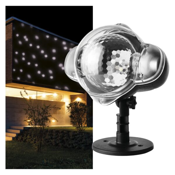 EMOS Schneefall LED Projektor IP44 – Bewegter Schneeffekt für Fassaden & Gärten