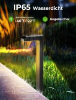 iseeway 6er-Set Solar-Wegeleuchten mit 3 Lichtfarben – 20 LEDs, IP65, bis 22h Leuchtdauer – Bild 6