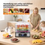YASHE Dörrautomat mit 5 Edelstahl-Gittern – 400W Dörrgerät mit Timer & Temperaturregelung – Bild 6