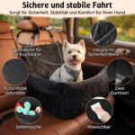 Bindokun Hundeautositz für kleine Hunde bis 9 kg – Memory-Schaum Booster mit Sicherheitsgurten – Bild 3