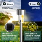 GIGALUMI 12er Set Solarleuchten – Warmweisse LED Gartenleuchten mit IP44 Wasserschutz – Bild 5