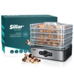 Wessper Sillar Edelstahl Dörrautomat digital – 5 Etagen, Timer 99 Std, 35–70°C, BPA-frei