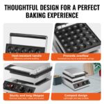 VEVOR Pfannkuchenmaker 25er mit Temperaturregelung – Kommerzielle Backmaschine 1700 W – Bild 5