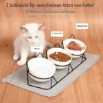 Yamitora Erhöhter Katzennapf 3er Set Keramik mit Silikon – Ergonomische Futterstation für Katzen – Bild 6