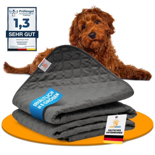 SympaTierisch Wasserdichte Hundedecke 80x60 cm – Rutschfeste Hundematte für Sofa & Bett