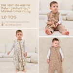 Unnivoll Baby-Schlafsack mit Füssen 1,0 Tog – 90 cm, 2er Pack Baumwolle – Bild 5
