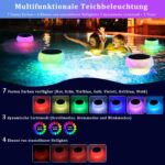 Solar-Poolbeleuchtung RGB+Kaltweiß – Schwimmende LED-Teichleuchte mit Fernbedienung & IP68 – Bild 2