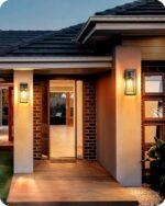 EDISHINE Wandleuchte E27 IP44 Wasserdicht – Moderne Aussenleuchte Anthrazit für Haus & Terrasse – Bild 7