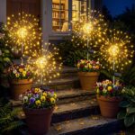 btfarm Solarlampen 4er Set mit 120 LED & 8 Modi – Wetterfeste Gartendeko Warmweiss