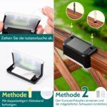 Solpex Solar-Wegeleuchten 12er Set Schwarz – Warmweisses LED Treppenlicht Aussen – Bild 5