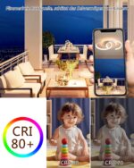 Meloweel LED Deckenlampe 40cm mit Holzrahmen – 28W dimmbar & farbtemperaturgesteuert – Bild 6